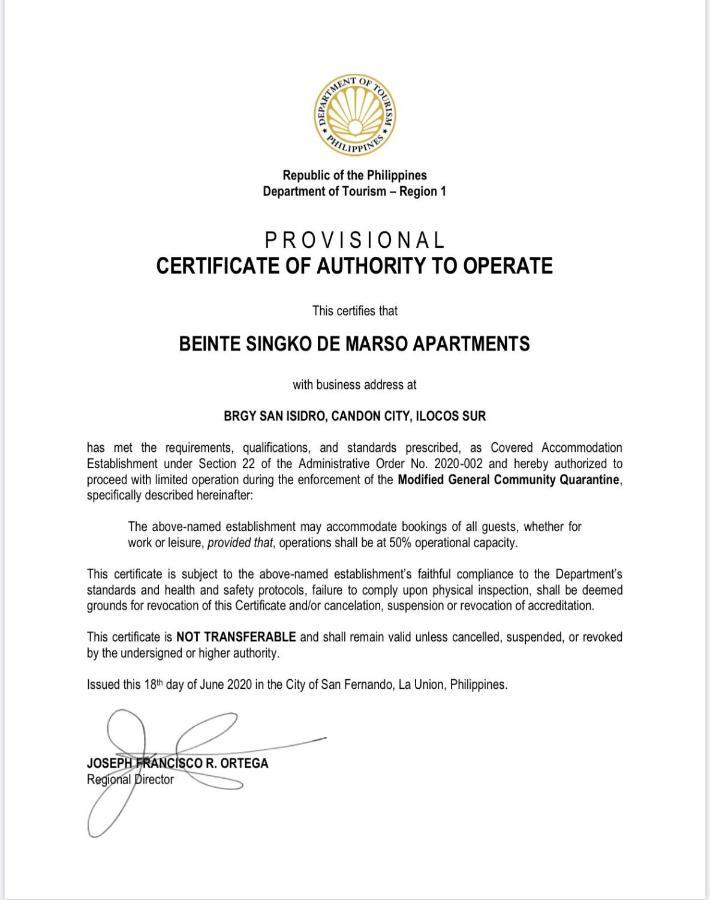 Beinte Singko de Marso Apartments Candon Buitenkant foto